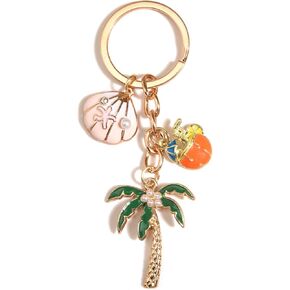 POYAMUSE Coconut Tree Keychain - Tropical Tree Keychain for Women and Men, Mini Palm Tree Bag Charm