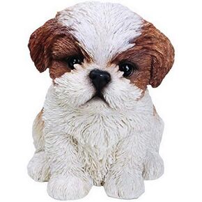 Hi-Line Sitting Shih Tzu Puppy Figurine Black/White