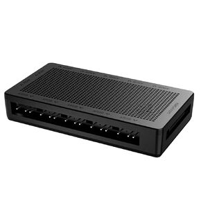 ARGB Fan Hub 10 Ports PWM Addressable ARGB Fan Splitter 5V/3Pin for SATA Power Supply + Motherboard Control, 4 Magnetic BackPlane, Black