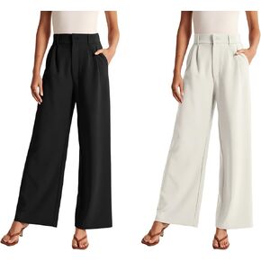 Womens Wide Leg Pants High Waisted Business Casual Summer Dress Pants Palazzo Long Work Trousers with Pockets Medium