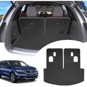 Cargo Liners Backrest Mat for Acura MDX Accessories 2014-2020 with Hook&Loop Rear Trunk Mat Rear Seat Back Cover Protector All Weather Anti-Slip Split Dog Liner