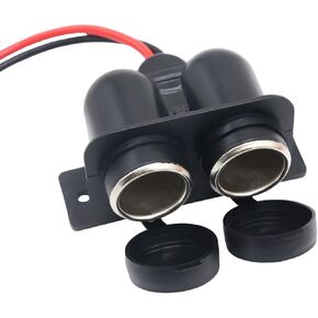 12-24V Dual Cigarette Lighter Splitter Power Adaptor Sockets and USB Charger Combination Automotive Accessory Outlet for Car and Marine