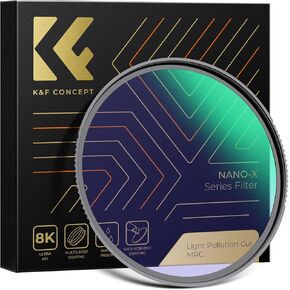 K&F Concept 62mm Clear Natural Night Filter 28 Multi-Layer Coatings Light Pollution Reduction Filter for Night City Sky Star Shots, No Color Cast (Nano-X Series)