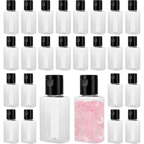 QTLCOHD 100 Pack 1 Oz Plastic Refillable Bottles with Flip Cap, Small Empty Hand Sanitizer Bottles, Portable Reusable Containers with Lids for Shampoo, Baby Shower, Travel, Toner and Lotion