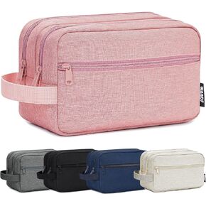 WANDF Travel Toiletry Bag with Wet Compartment Toiletry Organizer Shaving Bag Hanging Dopp Kit for Men Women (Beige)