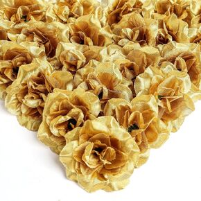 Silver Artificial Flowers 36 Pieces Silver Silk Flowers Silver Roses Artificial Flowers for DIY Decor Cake Wristband Clothes Headwear