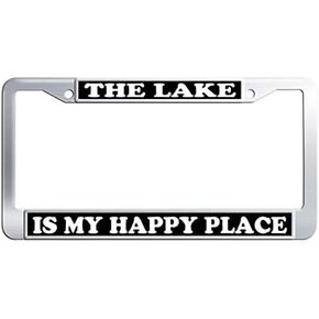 The Lake is My Happy Place License Plate Frame Aluminum Car Plate Cover Frame in Kuwait