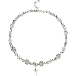 Y2K نجمة فراشة اللؤلؤ مطرز قلادة قلادة خمر القوطية الصليب القلب زهرة الشمس قلادة قلادة قابل للتعديل طوق الجمالية قلادة للنساء مجوهرات حفلة الجرونج in Kuwait