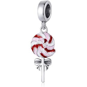 Coffee Cup Bead Charms for Bracelets 925 Sterling Silver Love My Life Clear Cz Charms Summer Charms Enamel Charms for Bracelets (Colorful Lollipop Pendants)