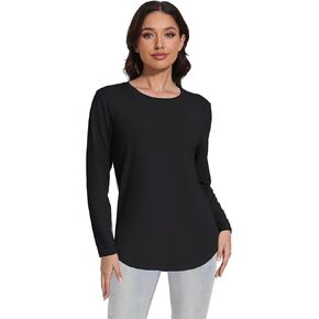 1/4 Pack Womens Long Sleeve Tunic Tops for Leggings Loose Fit Tee Shirts Crew Neck Plus Size T Shirts Blouses Tops