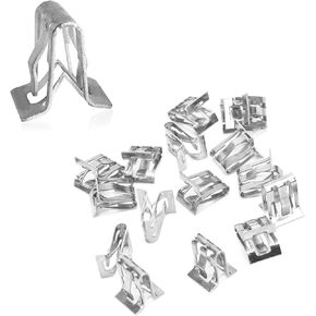 15 PCS Car Center Console U-clip Retainer Replacement, Waterproof Durable Metal Vehicle Hood Buckle, Instrument Panel Trim Clip, Universal Automotive Body Fixing Accessories (Silver)