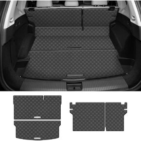 Trunk Liner and Backrest Mat Compatible with 2021-2024 Nissan Rogue - Custom Fit PU Leather Cargo Liner and Rear Backrest Protector- All Weather Cargo Mat for Nissan Rogue 2021-2024
