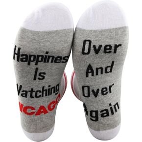 PXTIDY Chicago Musical Socks Broadway Musical Gifts Happiness Is Watching Chicago Theatre Novelty Socks Theater Gifts