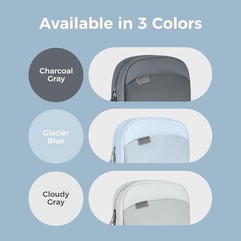 pack all Travel Toiletry Bag for Women and Men, Multi-Compartment Cosmetic Bag, Water-Resistant Makeup Bag for Toiletries, Accessories (Cloudy Gray) in Kuwait