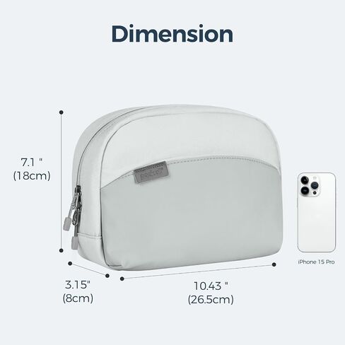 pack all Travel Toiletry Bag for Women and Men, Multi-Compartment Cosmetic Bag, Water-Resistant Makeup Bag for Toiletries, Accessories (Cloudy Gray) in Kuwait