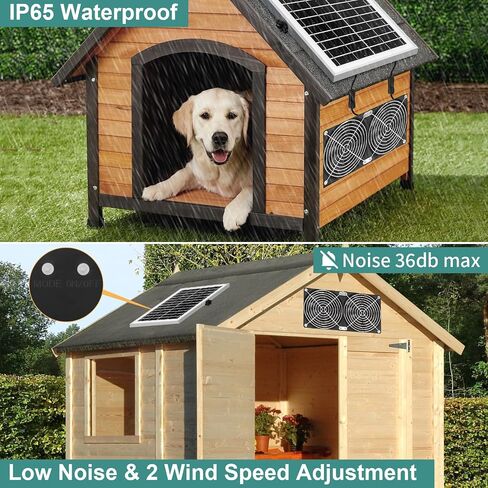 Solar Powered Fan with Battery, Solar Fan for Greenhouse Circulation with 10Ft On/Off Cable, Waterproof Solar Fan Exhaust Intake for Chicken Coop, Shed, Pet Houses, Ventilation in Saudi Arabia