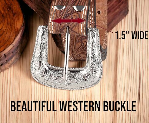 حزام جلدي غربي محبب بالكامل للرجال من F&L CLASSIC مع أزرار كبس لإبزيم قابل للتبديل، الولايات المتحدة الأمريكية، in Kuwait