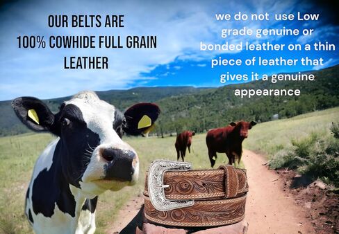حزام جلدي غربي محبب بالكامل للرجال من F&L CLASSIC مع أزرار كبس لإبزيم قابل للتبديل، الولايات المتحدة الأمريكية، in Kuwait