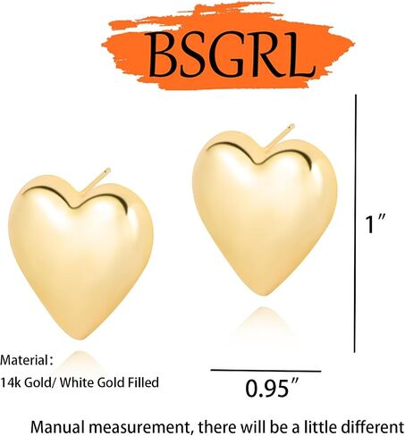 Chunky Gold Earrings-14K Gold Plated Ginkgo Leaf Bow Dangle Geometric Designed Drop Heart Teardrop Statement Chunky Earrings for Women in Saudi Arabia