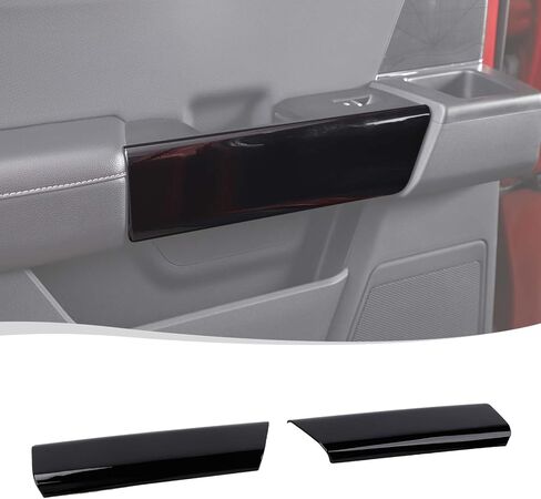 Voodola لسيارة Ford F150 2021 2022 2023 غطاء الكسوة لمقبض الباب الخلفي متوافق مع Ford F150 2021+(ABS، أسود فاتح) in Kuwait