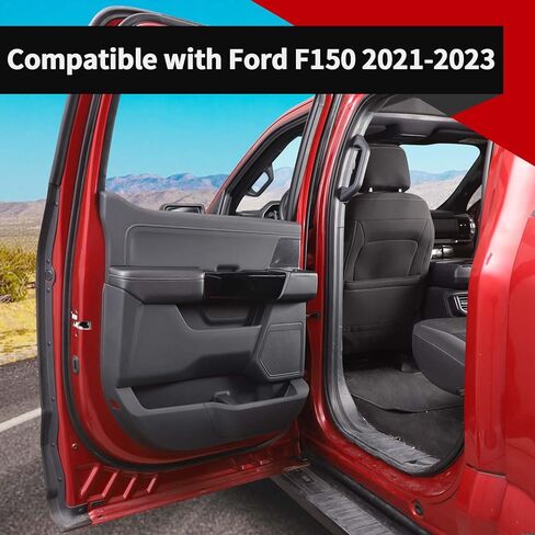 Voodola لسيارة Ford F150 2021 2022 2023 غطاء الكسوة لمقبض الباب الخلفي متوافق مع Ford F150 2021+(ABS، أسود فاتح) in Kuwait