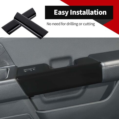 Voodola لسيارة Ford F150 2021 2022 2023 غطاء الكسوة لمقبض الباب الخلفي متوافق مع Ford F150 2021+(ABS، أسود فاتح) in Kuwait