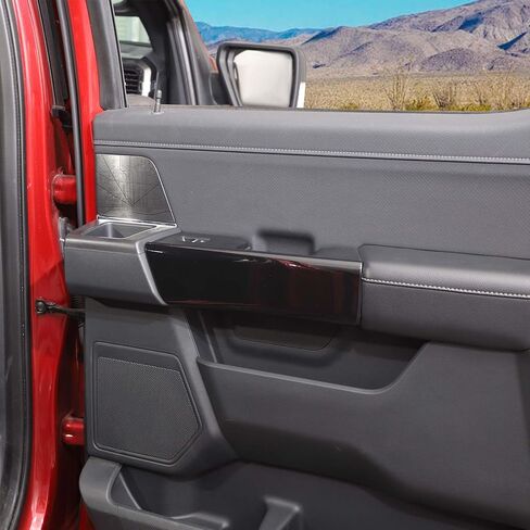 Voodola لسيارة Ford F150 2021 2022 2023 غطاء الكسوة لمقبض الباب الخلفي متوافق مع Ford F150 2021+(ABS، أسود فاتح) in Kuwait