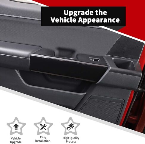 Voodola لسيارة Ford F150 2021 2022 2023 غطاء الكسوة لمقبض الباب الخلفي متوافق مع Ford F150 2021+(ABS، أسود فاتح) in Kuwait