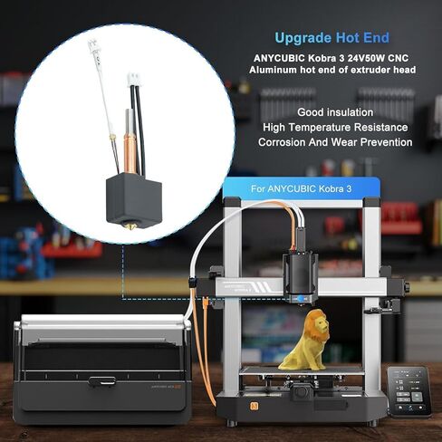 Kobra 3 Bimaterial Heatbreak xirbbo High Temperature Resistant Long Hose,3D Printer Assembled Extruder Hot End Kit - Hotend/Printhead Replacement for Anycubic Kobra 3 in Kuwait