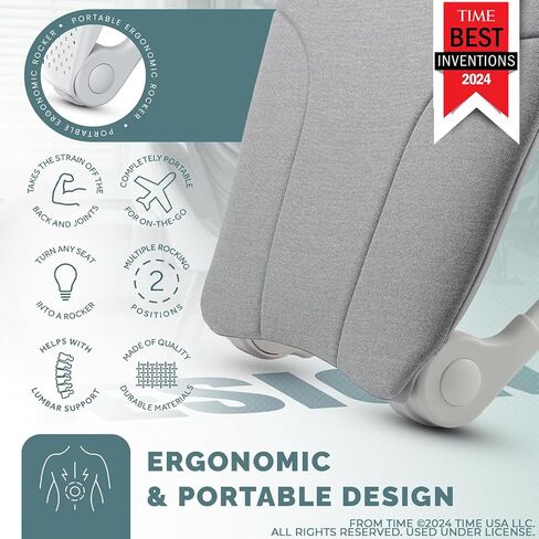 READY ROCKER Deluxe Cloud | Adjustable Ergonomic Portable Rocker | Back Pain Relief & Relaxation | White Rocker & Deluxe Cover | Back & Lumbar Support for Chair | Lightweight & Portable | 3.0 Model in Saudi Arabia