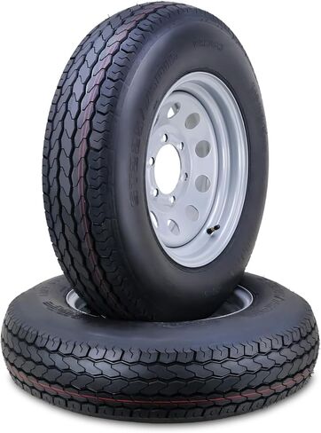 Free Country Trailer Tire Wheel Assembly ST205/75D15 6-Ply C 101L 5 Lug on 5" PCD Silver Mod Rim, SET 2 in Kuwait