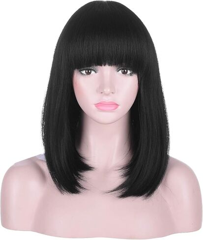 المرأة الأسود خلية النحل شعر مستعار طويل مجعد مموج منتفخ مقاومة للحرارة الاصطناعية الشعر المستعار للمرأة خمر زي تأثيري حفلة الهالوين in Kuwait