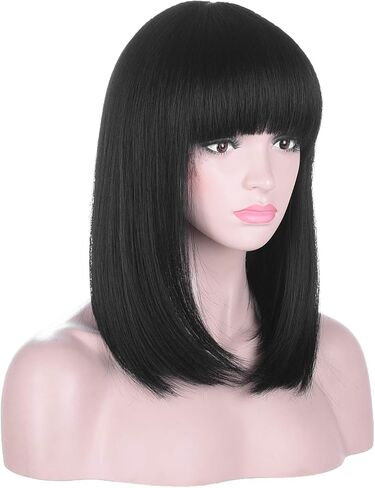 المرأة الأسود خلية النحل شعر مستعار طويل مجعد مموج منتفخ مقاومة للحرارة الاصطناعية الشعر المستعار للمرأة خمر زي تأثيري حفلة الهالوين in Kuwait