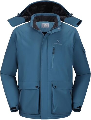 CAMEL CROWN Men's Waterproof Ski Jackets Winter Coats Snow Jacket Adjustable Fleece Windbreaker Windproof Outdoor RainJackets in Kuwait
