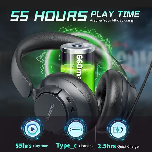 Wireless Gaming Headset for PS5, PS4, 55H Battery/2.4Ghz Gaming Headphones Wireless with Microphone for PC, Bluetooth 5.3 Gaming Headsets Wireless for PS5, Switch, PC, Laptop, Black&Red in Saudi Arabia