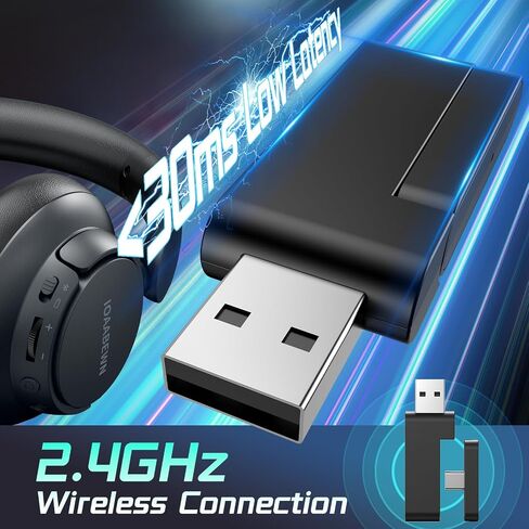 Wireless Gaming Headset for PS5, PS4, 55H Battery/2.4Ghz Gaming Headphones Wireless with Microphone for PC, Bluetooth 5.3 Gaming Headsets Wireless for PS5, Switch, PC, Laptop, Black&Red in Saudi Arabia