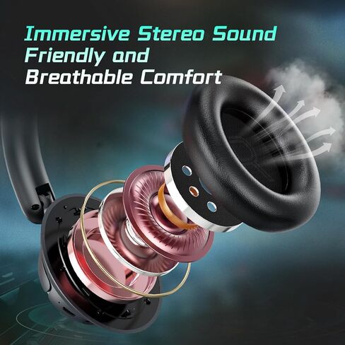 Wireless Gaming Headset for PS5, PS4, 55H Battery/2.4Ghz Gaming Headphones Wireless with Microphone for PC, Bluetooth 5.3 Gaming Headsets Wireless for PS5, Switch, PC, Laptop, Black&Red in Saudi Arabia