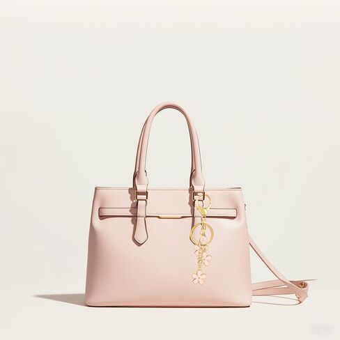 Initial Letter Keychain, Cute Keychains for Women, Pink Flower Keychain Pendant KeyRing for Handbag Backpack Wallet in Saudi Arabia