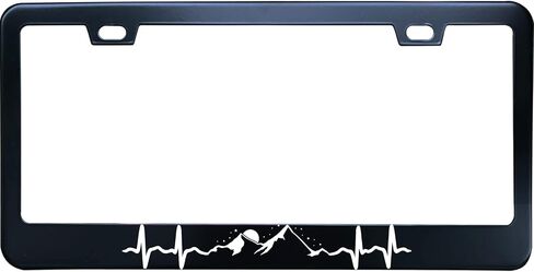 Mountain Forest Deer Wildfire Wild Tree License Plate Frame Matte Black Stainless Steel License Plate Frame Holder 2 Hole & Screws for Women/Men, 12x6 Fits Standard US/CA in Saudi Arabia