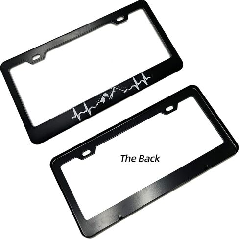 Mountain Forest Deer Wildfire Wild Tree License Plate Frame Matte Black Stainless Steel License Plate Frame Holder 2 Hole & Screws for Women/Men, 12x6 Fits Standard US/CA in Saudi Arabia