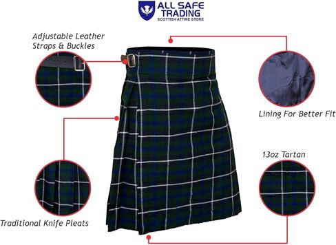 Authentic Scottish Men's Tartan Kilts - Highland Light Weight Value Kilt | Embrace Your Heritage with Comfort in Kuwait