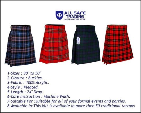 Authentic Scottish Men's Tartan Kilts - Highland Light Weight Value Kilt | Embrace Your Heritage with Comfort in Kuwait