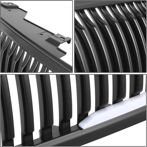 Glossy Black Vertical Fence Front Upper Bumper Grille Grill Compatible with 07-13 Chevy Silverado 1500 in Kuwait