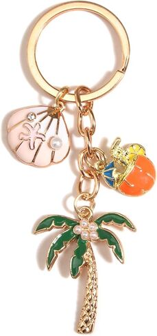POYAMUSE Coconut Tree Keychain - Tropical Tree Keychain for Women and Men, Mini Palm Tree Bag Charm in Kuwait
