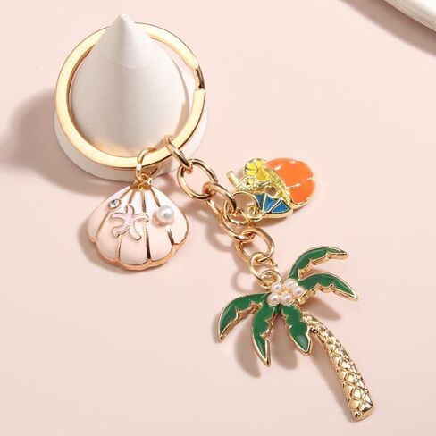 POYAMUSE Coconut Tree Keychain - Tropical Tree Keychain for Women and Men, Mini Palm Tree Bag Charm in Kuwait