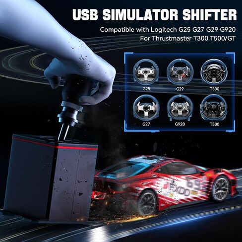 aikeec USB Truck Simulator Shifter Sequential Mode for Logitech G27 G29 G920 G923 Thrustmaster Th8A T300RS T500 GT Steering Wheel PC shifter Sequential Mode for Sim Racing Games in Kuwait