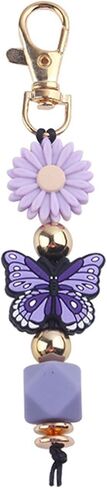 Butterfly Keychain Silicone Beaded Key Ring for Bag Charms Purse Handbags, Elastic Key Chain for Women Bag accessories in Kuwait