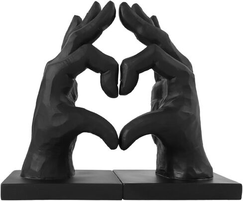 Kidney Bookend for Shelves Decorative, Handmade Kidney Sculpture Bookends Supports, Black Non-Skid Book Stoppers for Heavy Books, Heavy Duty Book Ends for Home Office School(1 Pair) in Saudi Arabia