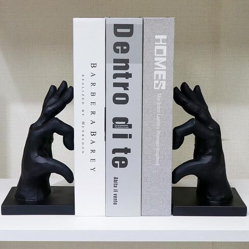 Kidney Bookend for Shelves Decorative, Handmade Kidney Sculpture Bookends Supports, Black Non-Skid Book Stoppers for Heavy Books, Heavy Duty Book Ends for Home Office School(1 Pair) in Saudi Arabia