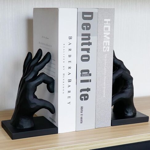Kidney Bookend for Shelves Decorative, Handmade Kidney Sculpture Bookends Supports, Black Non-Skid Book Stoppers for Heavy Books, Heavy Duty Book Ends for Home Office School(1 Pair) in Saudi Arabia